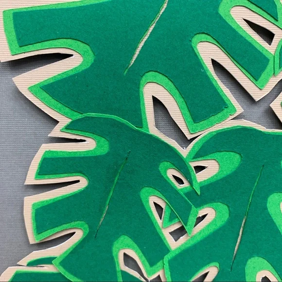 Plant love Monstera paper artwork wall hanging - Picture 3 of 11